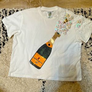 Queen of Sparkles Popping Bubbles Champagne Top Small